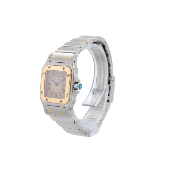 Cartier Santos Galbée Quartz 24mm White Roman Numeral Two-Tone Watch 1057930 main image 4